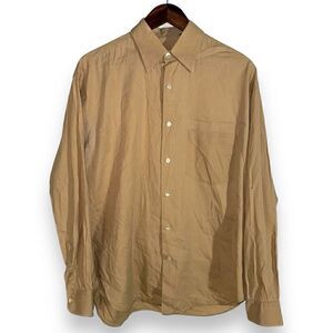 Robert Friedman Tan Button Up Dress Shirt Size M